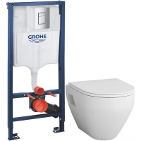 Комплект подвесной унитаз Am.Pm Spirit 2.0 C701738WH + C707857WH + система инсталляции Grohe 38772001