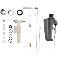 Механизм слива для высокого бачка Kerasan New Catis 754590 с цепочкой хром, ручка белая