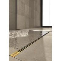 Душевой трап (лоток) Berges Super Slim 092152 60 см, с решеткой, щелевой, золотой