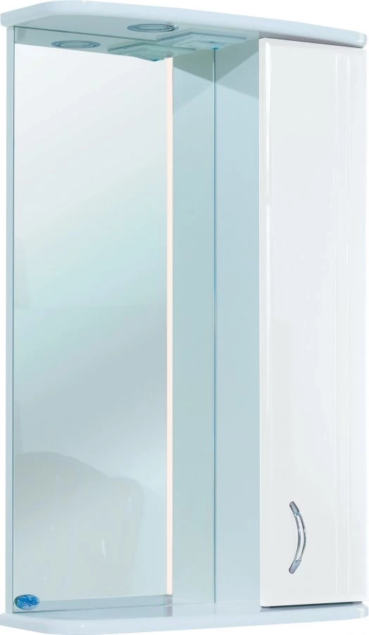 Зеркальный шкаф 50x72 см белый глянец R Bellezza Астра 4614906001014