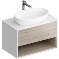 Тумба белый глянец/дуб орегон 77,9 см Kerama Marazzi Plaza Modern PLB.M.80.1\OAK.O