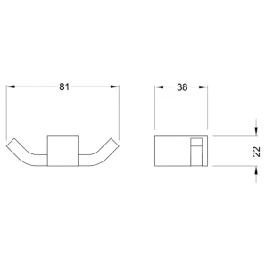 Изображение товара крючок schein rembrandt 061-2mb двойной, для ванны, черный матовый