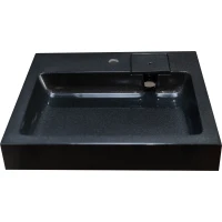 Раковина Stella Polar Солярис SP-00001339 60,5x50,1 см, над стиральной машиной, с кронштейнами, черный металлик