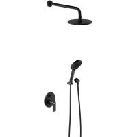 Душевой комплект Damixa Apollo 947520300 со смесителем, 250 мм, черный матовый