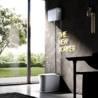 Унитаз напольный Kerasan The New Yorker 561801F с высоким бачком, белый, фурнитура хром/белый