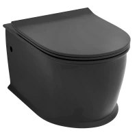 Унитаз подвесной Grossman GR-4482BMS безободковый, с сиденьем микролифт, черный матовый