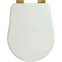 Сиденье для унитаза Migliore Bella 24688 с микролифтом, белый глянец/золотой