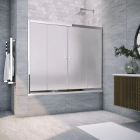 Шторка на ванну Vegas Glass Z2V TUR NOVO 150 08 10 150 см, профиль хром, стекло сатин