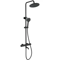 Душевая система Wonzon & Woghand Inn 2 WW-A3006-T1-MB 230 мм, с термостатом, черный матовый