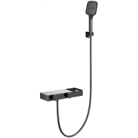 Термостат для ванны Wonzon & Woghand Shelf WW-B2551-BGG с душевым гарнитуром, темный графит матовый