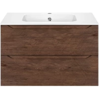 Тумба с раковиной темное дерево 81 см Vincea Norma VMC-2N800RW + VCB-2N800W