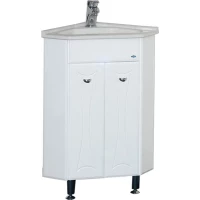 Тумба под раковину Misty Лотос Э-Лот01040-01Уг 40x40 см, напольная, угловая, белый глянец