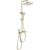 Душевая система Wonzon & Woghand Muse Piano WW-B4132-A-BG 300x200 мм, с термостатом, золотой матовый