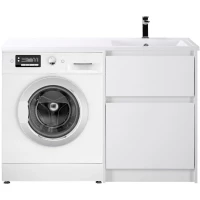 Тумба с раковиной Bianco Opaco 120,3 см BelBagno Kraft KRAFT-LVD-580/1200-2C-PIA-BO + BB1200/480-LV-MR-R