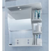 Зеркальный шкаф 50x72 см белый глянец Санта Волна 101007