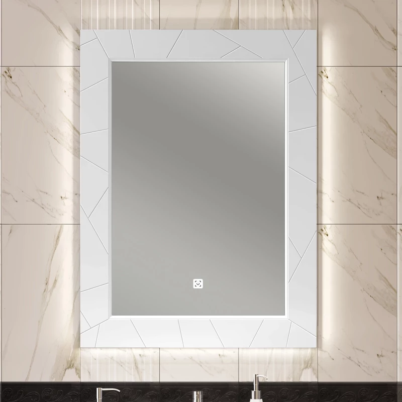 Зеркало 70x100 см белый матовый Opadiris Луиджи 00-00000543