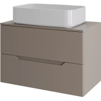 Тумба с раковиной Orange Line Li-70TuLMDF+B07-600W 70,2 см, подвесная, со столешницей, латте матовый