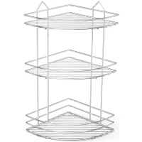 Полка для ванной Tekno-tel BK003 24x24 см, угловая, тройная, хром