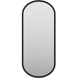 Изображение товара зеркало brevita saturn sat-dro1-050-black 50x115 см, с led-подсветкой, сенсорным выключателем, черный матовый