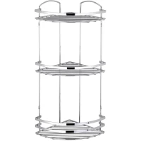Полка для ванной Tekno-tel LM009 24x24 см, угловая, тройная, хром