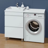 Тумба с раковиной белый глянец 120 см Санта Марс 700305 + 900124 + 900122