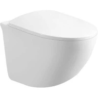 Унитаз подвесной Art&Max Pescara AM016CHR/SC безободковый, с сиденьем микролифт, белый