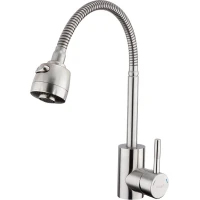 Смеситель для кухни Frap F44899-1 с гибким изливом, сатин