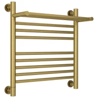 Полотенцесушитель водяной 500x500 состаренная латунь Сунержа Богема с полкой+ 051-0223-5050