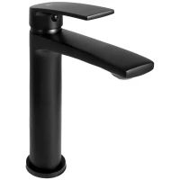 Смеситель для раковины Rea Luppo REA-B5668 без донного клапана, черный матовый