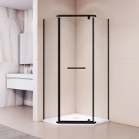 Душевой уголок RGW PA-82B Passage 41088299-14 89x89 см, профиль черный матовый, стекло прозрачное