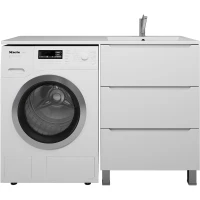 Тумба под раковину Uperwood Tanos 291020258 60 см, напольная, над стиральной машиной, белый матовый