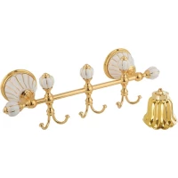 Планка с крючками Migliore Olivia 26177 для ванны, золотой