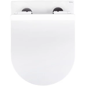 Изображение товара унитаз подвесной bond oval f12-10 безободковый, торнадо, с сиденьем микролифт, белый глянец