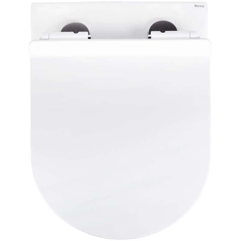 Унитаз подвесной Bond Oval F12-10 безободковый, торнадо, с сиденьем микролифт, белый глянец