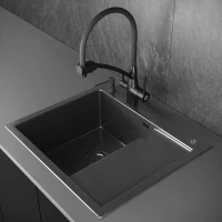 Кухонная мойка РМС вороненая сталь MRK-5851BL-L