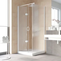 Душевой уголок Vegas Glass GPS-Fis LUX 90*80 01 02 L 90x80 см L, профиль белый, стекло шиншилла