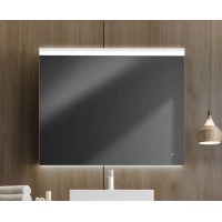 Зеркало Xpertials Cies 84354135-51658 100x80 см, с LED-подсветкой, сенсорным выключателем, диммером, антизапотеванием, нержавеющая сталь