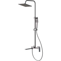 Душевая система Knotlor Stable KN-23/GM 280x190 мм, со смесителем, вороненая сталь