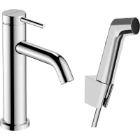Смеситель для раковины Hansgrohe Tecturis S 73211000 с гигиеническим душем, донным клапаном, хром