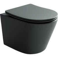 Унитаз подвесной Ceramica Nova Balearica CN6000MDH  безободковый, с сиденьем микролифт, темный антрацит матовый