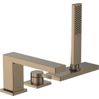 Смеситель на борт ванны Hansgrohe Tecturis E 73443140 с душевым гарнитуром, бронза