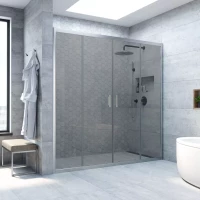 Душевая дверь Vegas Glass Z2P NOVO h2000 155 07 07 155 см, профиль матовый хром, стекло графитовое