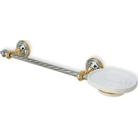 Полотенцедержатель с мыльницей Stil Haus Giunone G69(02) 50 см, хром/золотой