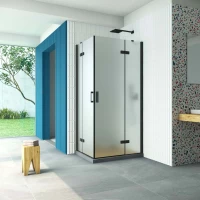 Душевой уголок Vegas Glass AFA-F Retta 100*90 02M 10 R 100x90 см R, профиль черный матовый, стекло сатин