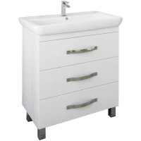 Тумба с раковиной белый глянец 80 см Sanflor Одри H0000001104 + 1.WH30.2.084