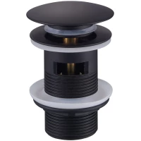 Донный клапан для раковины Raglo R600.03.06 с переливом, черный матовый