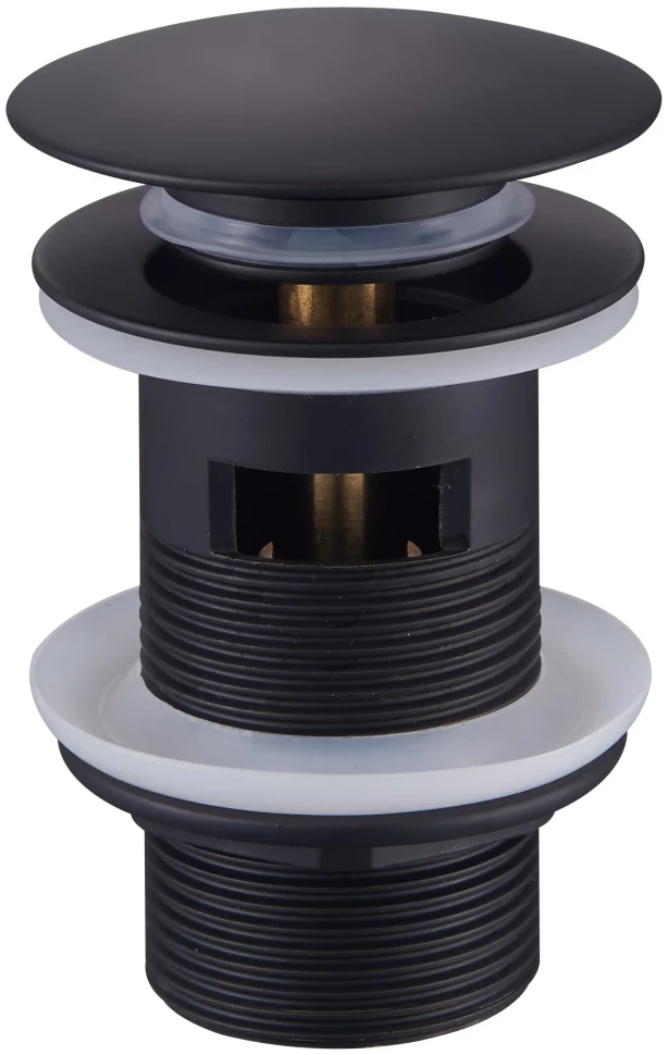 Донный клапан для раковины Raglo R600.03.06 с переливом, черный матовый