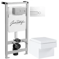 Комплект подвесной унитаз Grohe Cube Ceramic 3924400H + 39488000 + система инсталляции Jacob Delafon E5504-NF + E4326-00