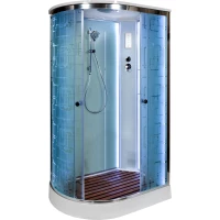 Душевая кабина 120x80x220 см Deto EM1512RLED матовое с прозрачным узором