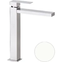 Смеситель для раковины Remer Q-Design QD11LXLBO без донного клапана, белый матовый